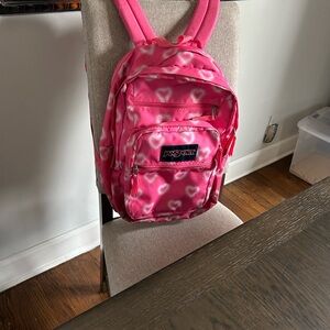 Jansport Pink and White Heart Kids Backpack